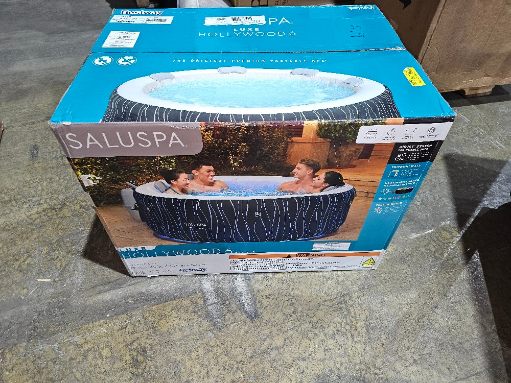 NEW SaluSpa Hollywood AirJet Inflatable Circle Hot Tub Spa 4-6 Person with Pump $P08411