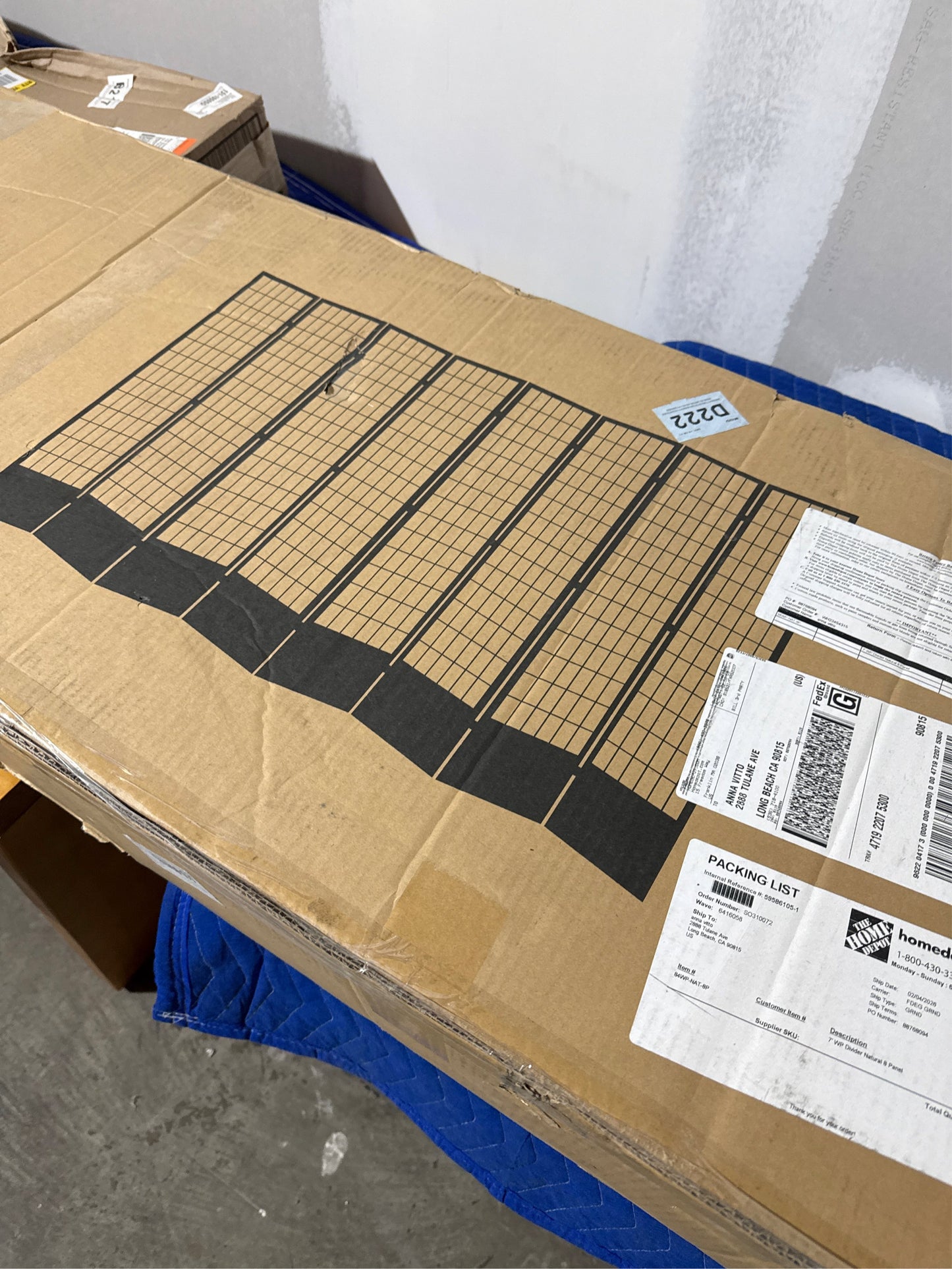 7 ft. Natural 8-Panel Room Divider