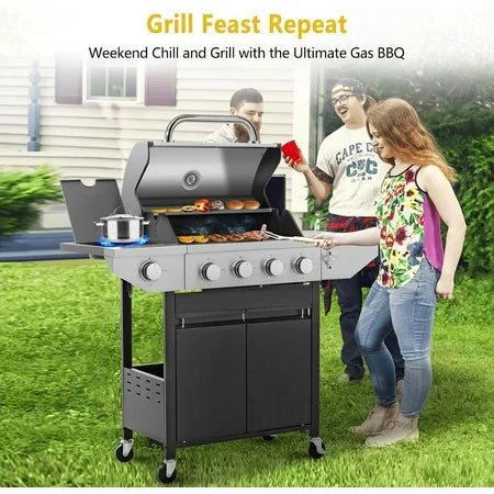 HIGHSOUND 4-Burner Propane Grill 46700 BTU