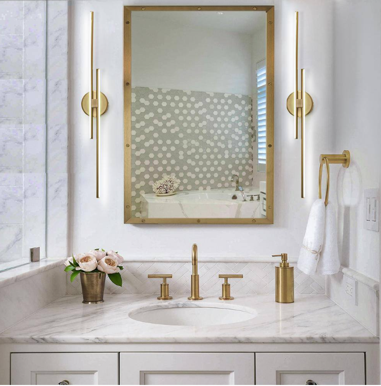 Bourget 31.49 in. 2-Light Gold LED Vanity Light Bar with 6000K for Bathroom, Bedroom, Living Room