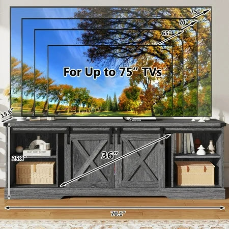 Farmhouse TV Stand w/ 36” Fireplace