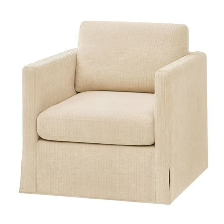 BETTER HOMES & GARDENS DAVE & JENNY SLIPCOVER SWIVEL CHAIR — WHEAT