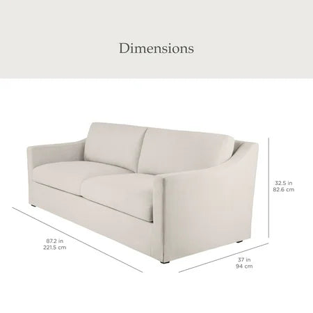 NEW My Texas House Briar 87” Sofa, Cream Linen Fabric