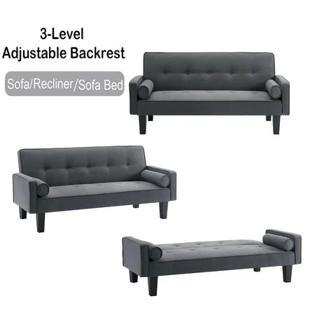 Leumius 72 Convertible Loveseat Sofa Bed Sleeper Daybed,Modern Upholstered Folding Recliner
