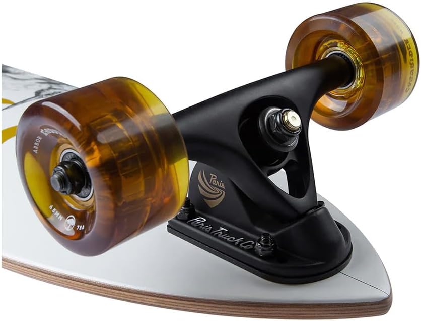 Arbor Bamboo Fish 37 Complete Longboard - Perfect for Cruising and Carving - Includes ABEC 7 Bearings, Spacers, Paris Risers, and Recycled Glass Re-Grit