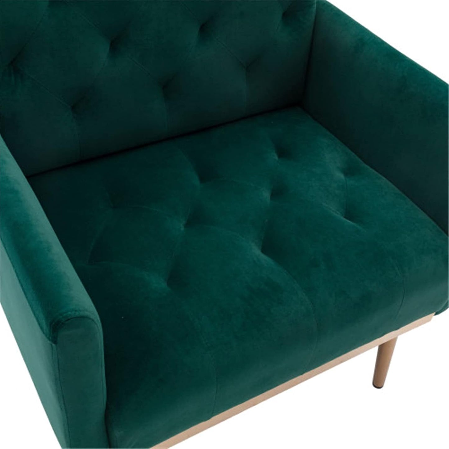 SZLIZCCC Square Velvet Accent Chair, Golden Metal Leg Single Sofa Chair