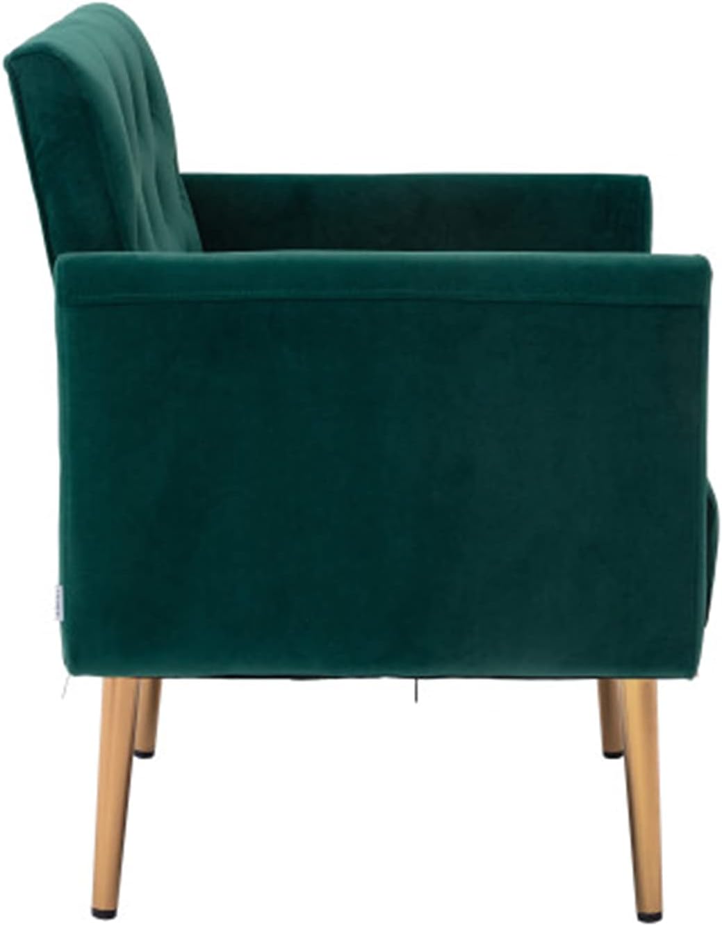 SZLIZCCC Square Velvet Accent Chair, Golden Metal Leg Single Sofa Chair