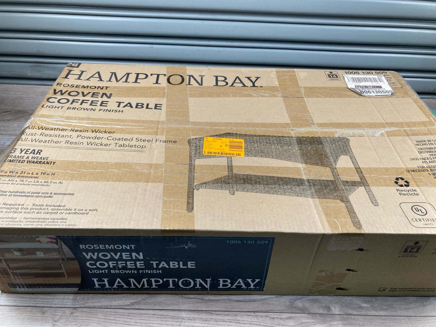 Rosemont Light Brown Rectangular Steel Table