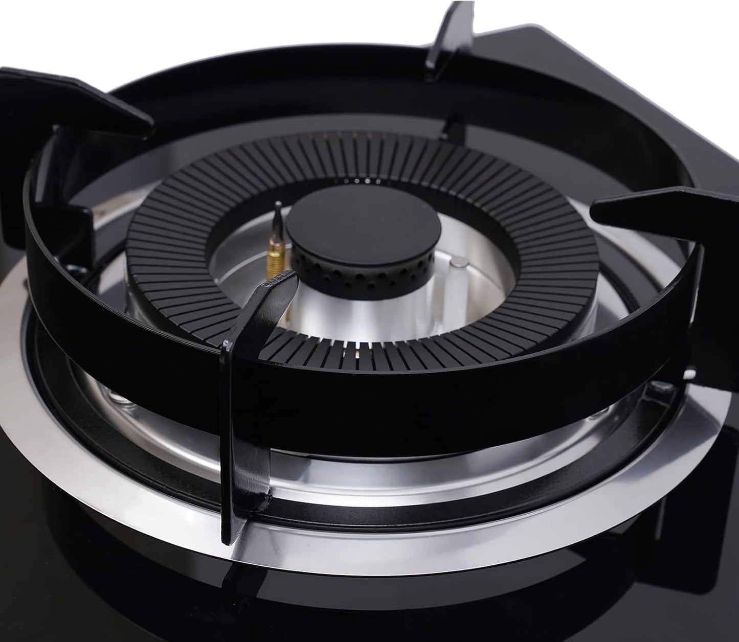 2 Burner Gas Cooktop, Kitchen Stove Top LPG/NG Dual Fuel Built-in Tempered Glass for Apartment RV Outdoor