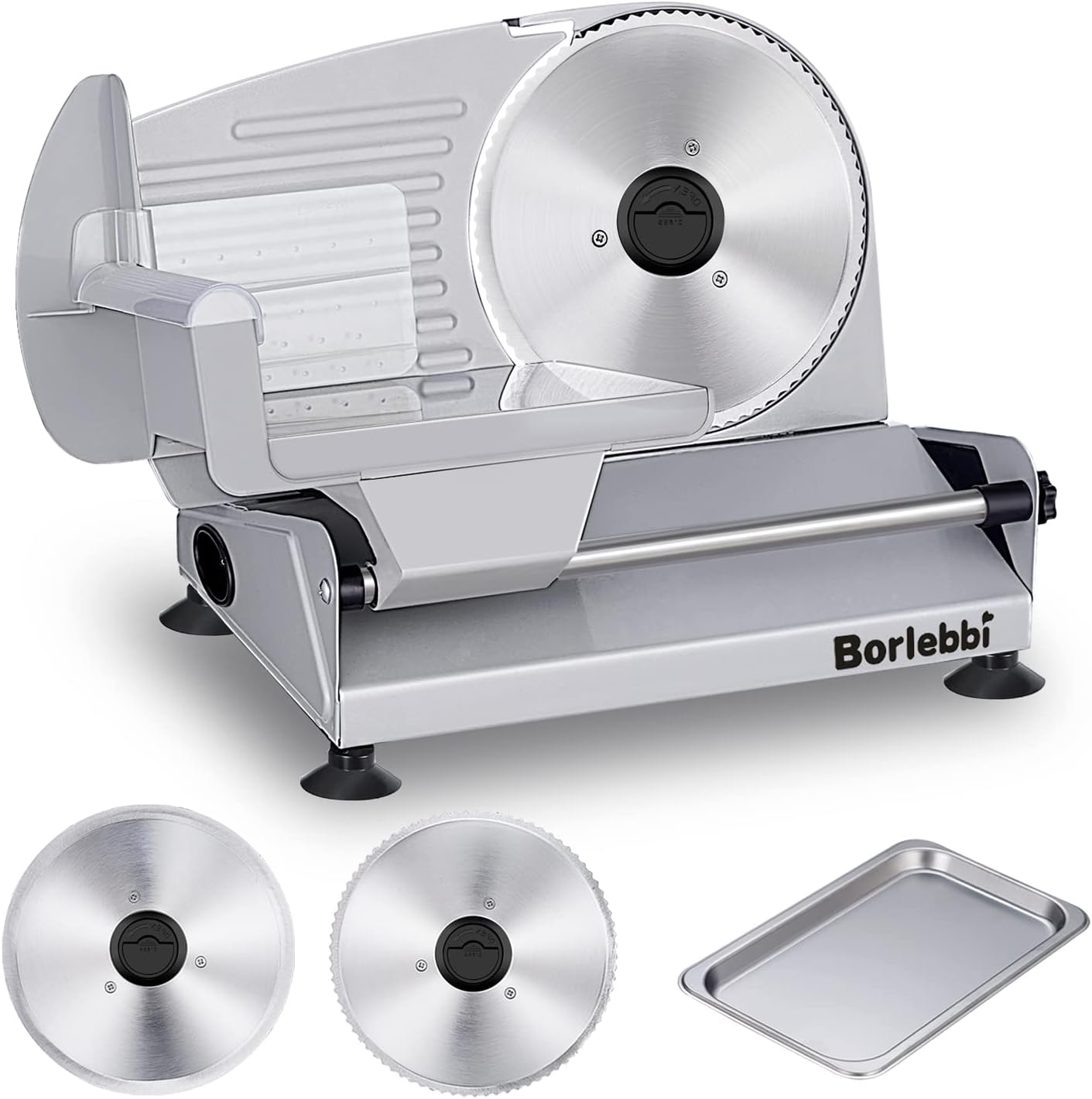 Meat Slicer Adjustable Thickness, Food Slicer Machine for Meat Cheese Bread
