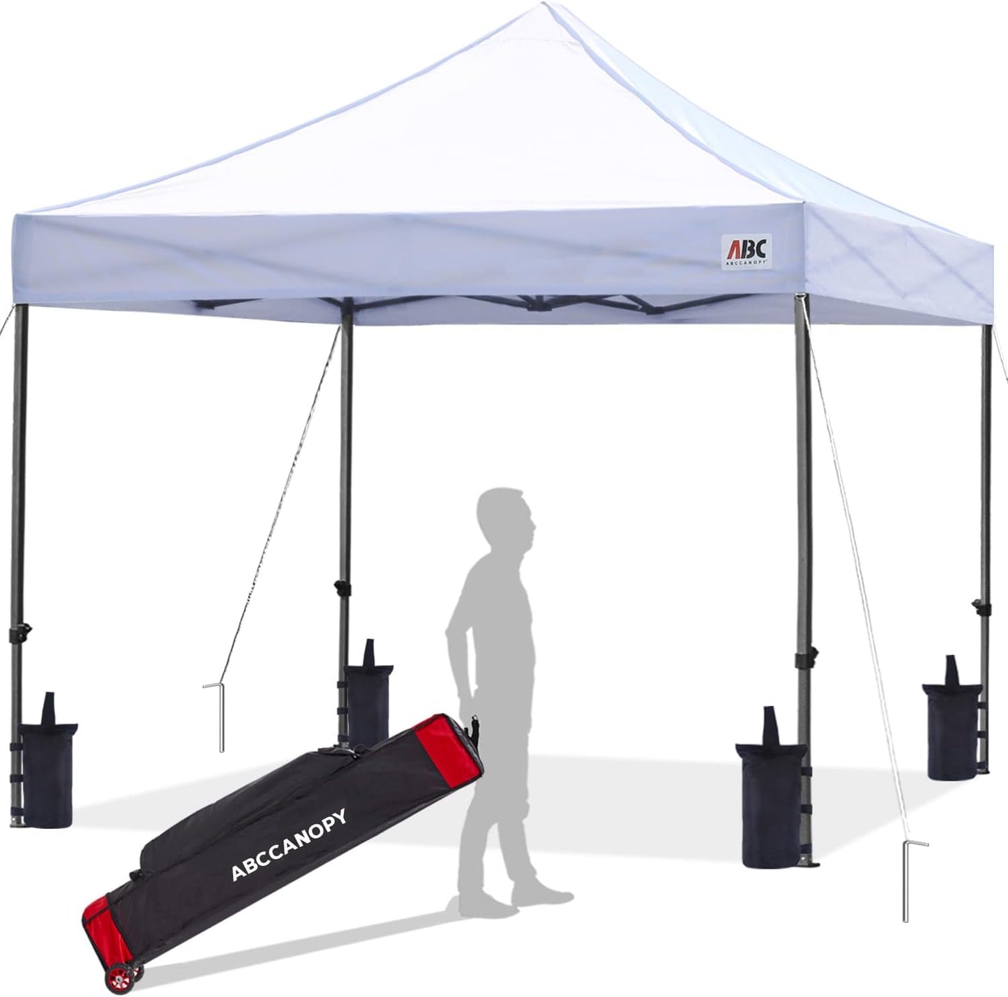 NEW ABCCANOPY Patio Pop Up Canopy Tent 10x10 Commercial-Series (White)