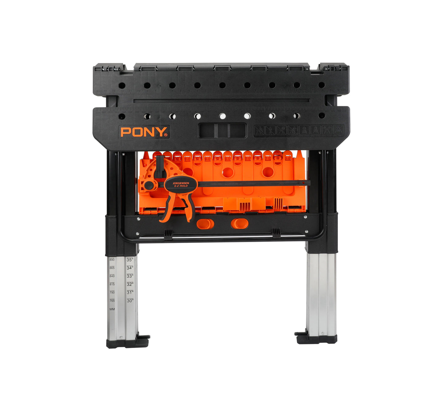 Pony 31-in L x 35-in H Orange&Black Plastic Portable Work Bench