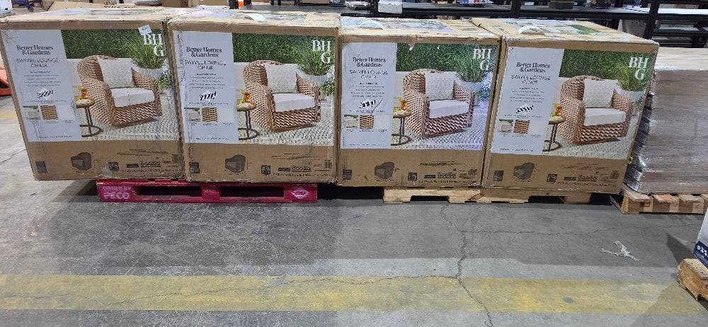 Bellamy Outdoor Swivel Glider Chair, Tan wicker