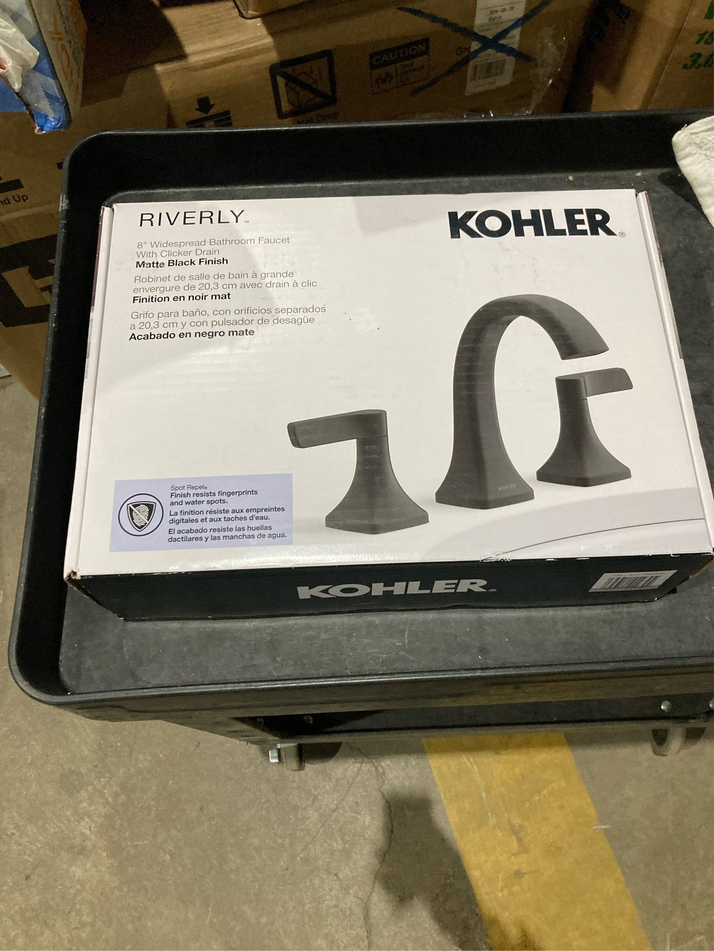 Kohler Riverly Widespread Sink Faucet Matte Black