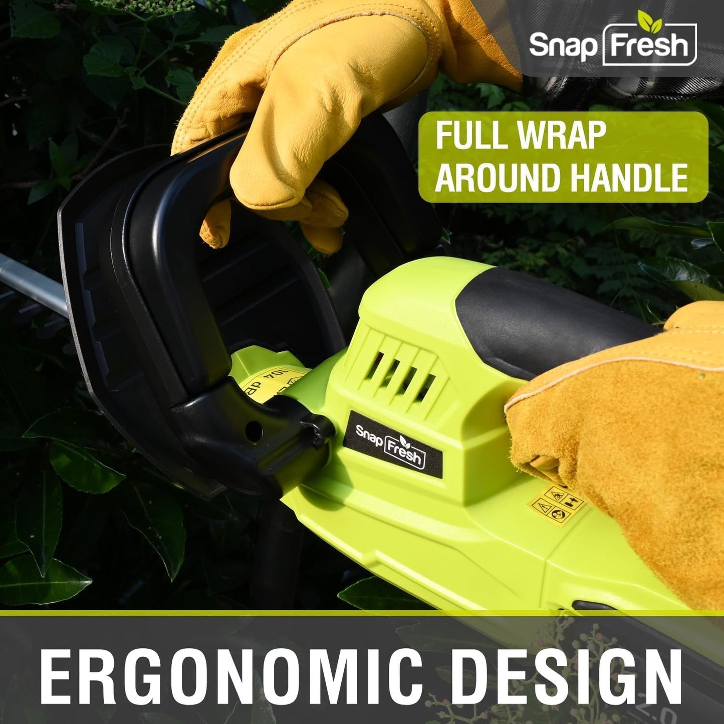 SnapFresh 20V Cordless Hedge Trimmer - 22 Dual-Action Blade,Electric Bush Trimmer,2.0Ah Battery & Fast Charger Included