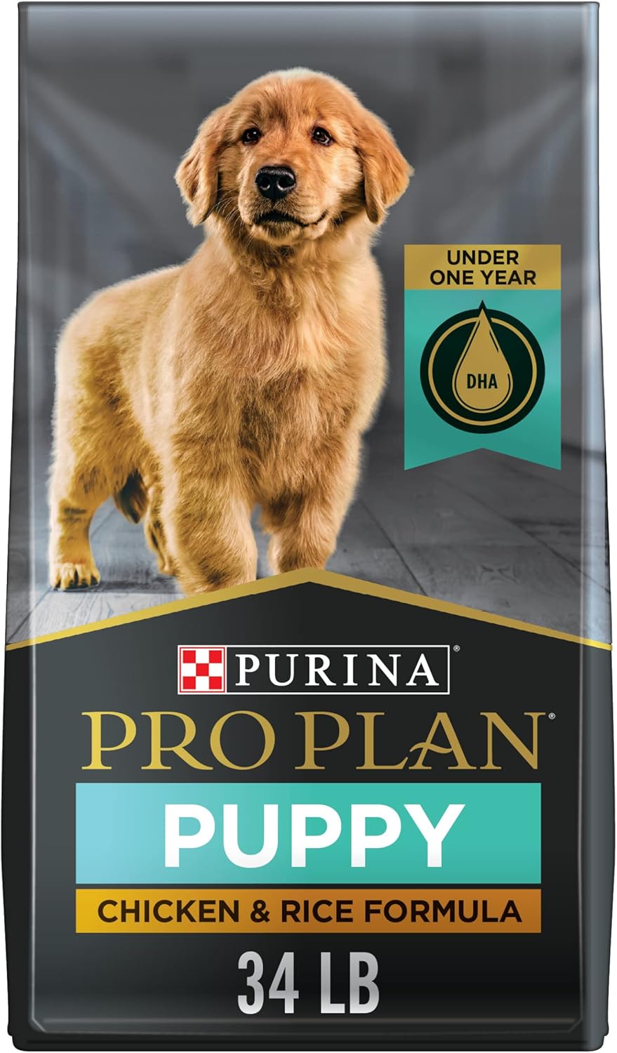 Purina Pro Plan Chicken and Rice Dry Dog Food for Puppies, 34 lb Bag