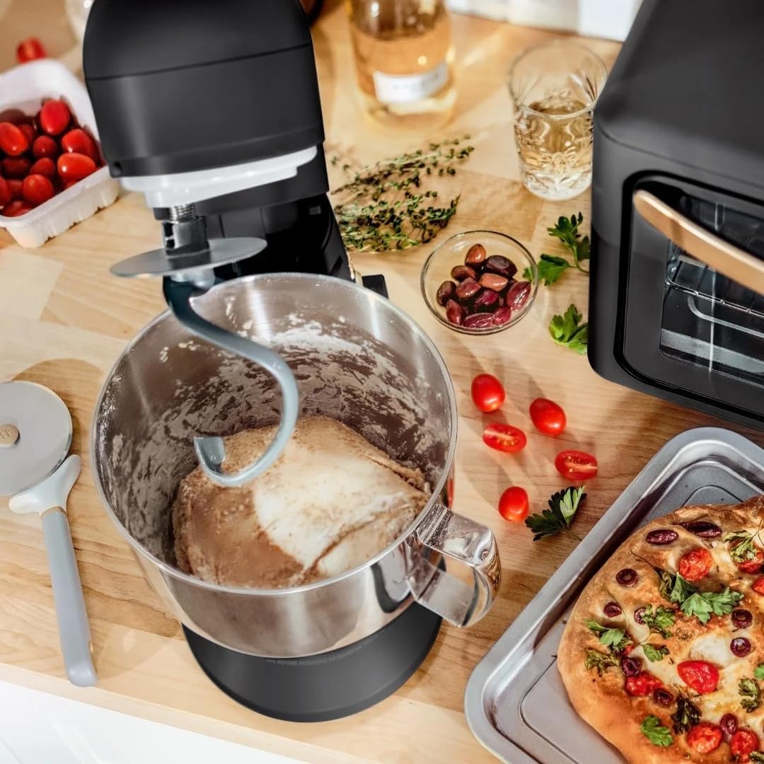 Beautiful 5.3 QT Stand Mixer w/Tilt-Head Design, Stainless Bowl, 300-Watt Power, 12-Speed Control, Includes Beater, Dough Hook, Whisk, Splash Shield (Black Sesame)