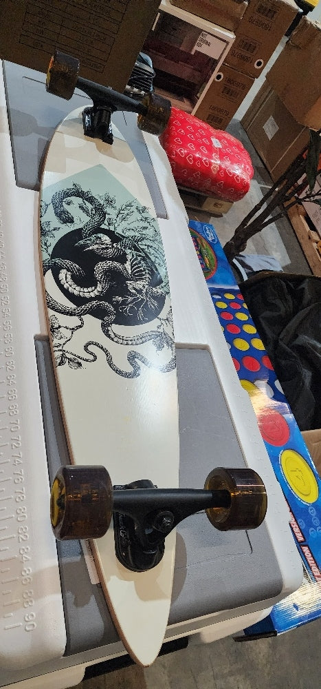 Arbor Bamboo Fish 37 Complete Longboard - Perfect for Cruising and Carving - Includes ABEC 7 Bearings, Spacers, Paris Risers, and Recycled Glass Re-Grit