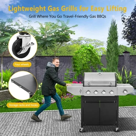 HIGHSOUND 4-Burner Propane Grill 46700 BTU