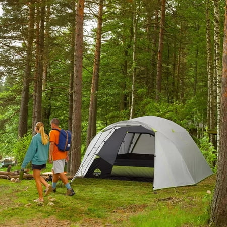 CORE Equipment 6 Person LED Lighted Dome Tent, Gray - Water Resistant