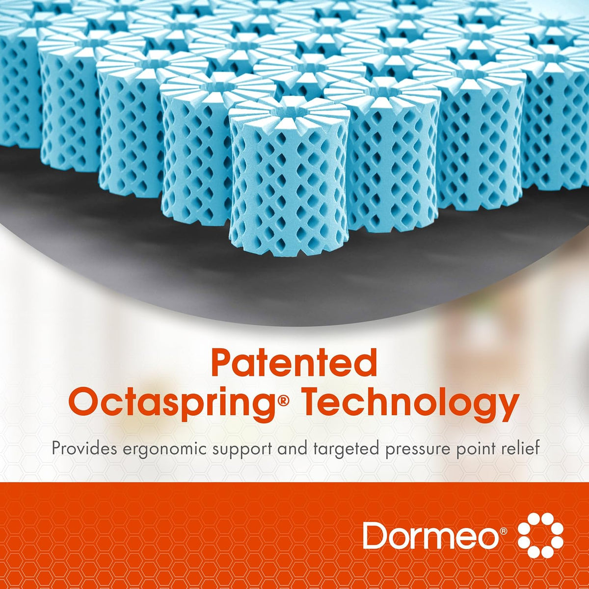 Dormeo Twin Mattress Topper - OctaspringⓇ Technology Premium Mattress Topper, 3-Zone Support for Optimal Back Support - Cooling Mattress Topper with Anti-Slip Bottom, 3 inch