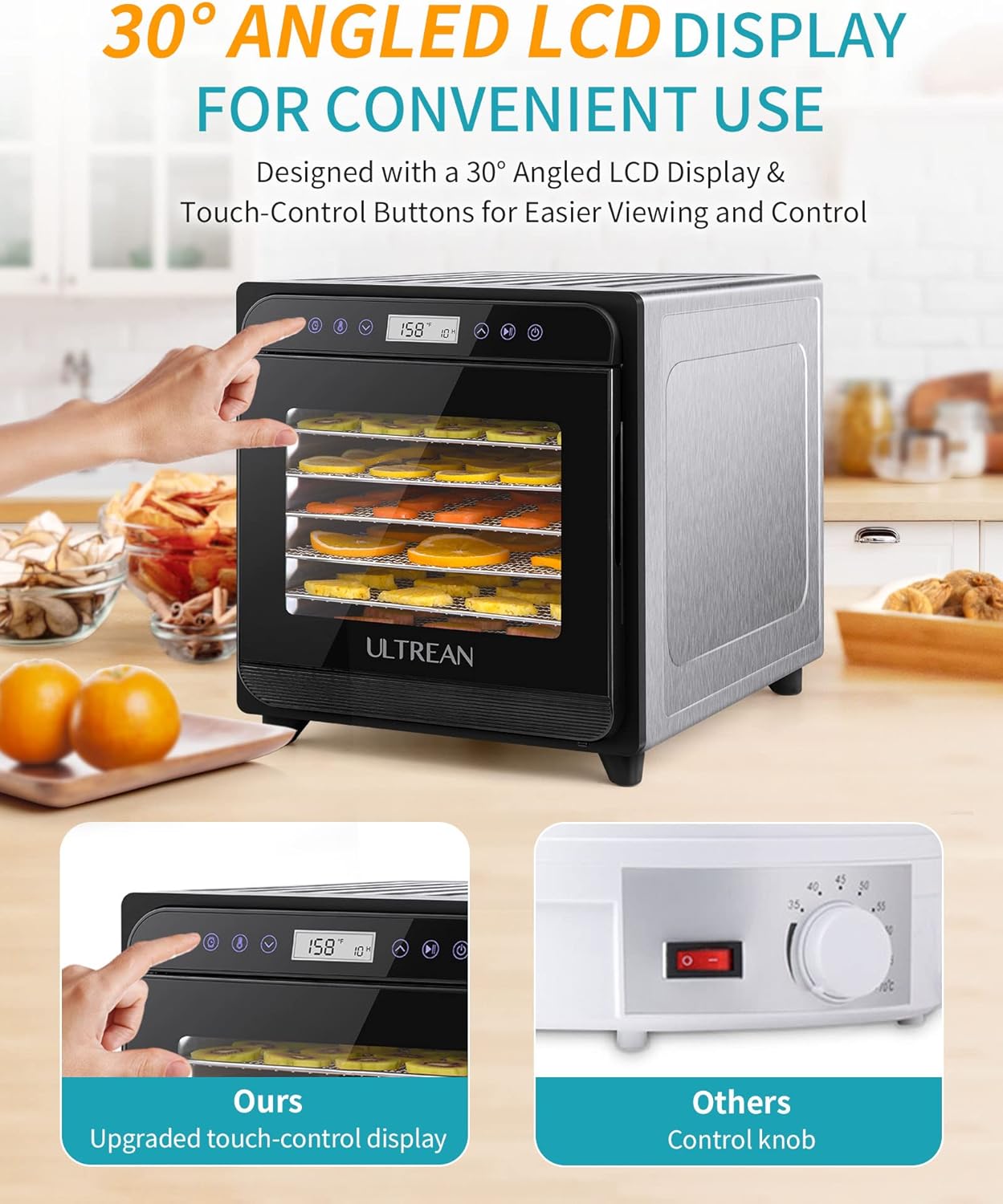 Ultrean Food Dehydrator, 8 Stainless Steel Trays Large Dehydrator