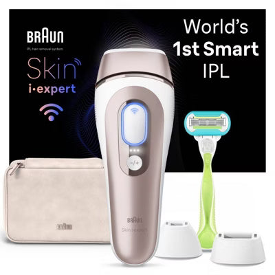 Braun Skin i-Expert PL7243 IPL Device Laser Hair Removal Kit with 3 Smart Heads and Soft Vanity Case