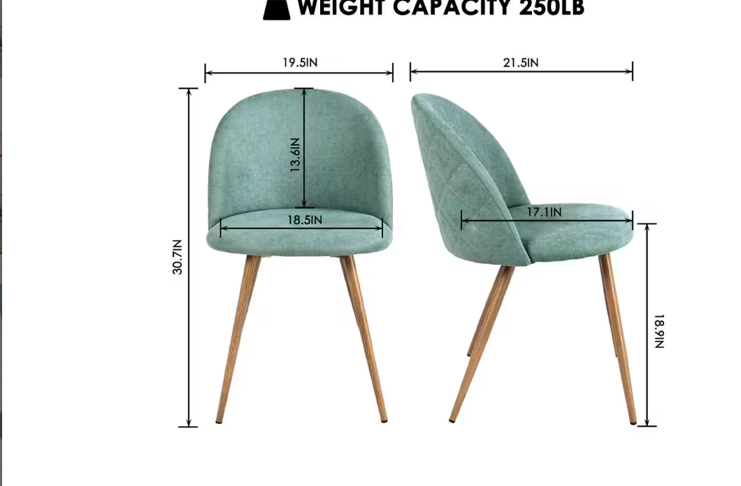 Colsted Aloe Blue Upholstered Dining Chairs (Set of 2)
