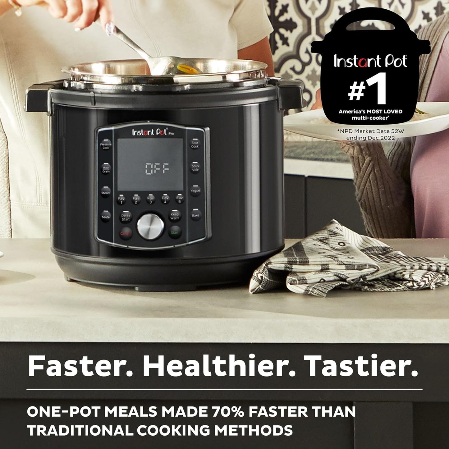 Instant Pot Pro 10-in-1 Pressure Cooker, Slow Cooker, Rice/Grain Cooker, Steamer,