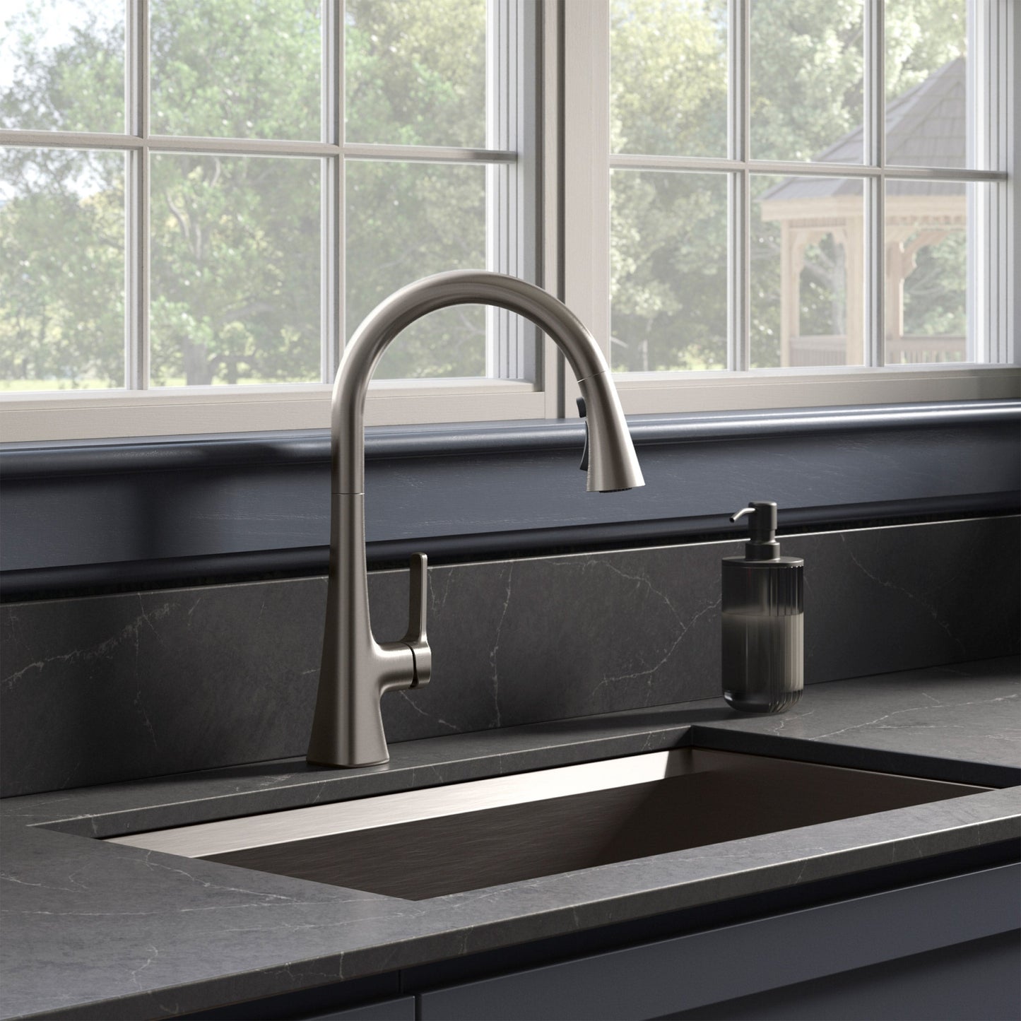 Kohler Guild Pull-down Kitchen Sink Faucet with Three-function Sprayhead
