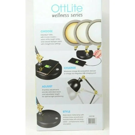 OttLite LED Table Lamp with Wireless Charging Base