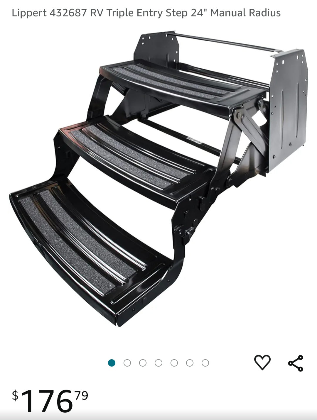 Lippert 432687 RV Triple Entry Step 24" Manual Radius