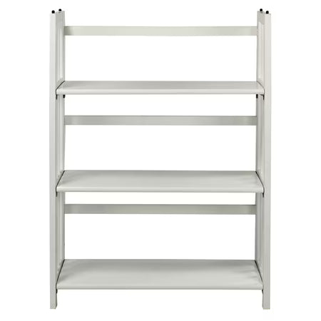 3-Shelf Folding Bookcase 27.5" Wide-White