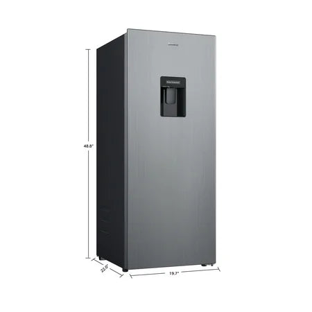 Galanz 6.5 Cu ft One Door Refrigerator, with Water Dispenser, Stainless Steel Look, Estar, New