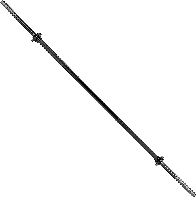 CAP Barbell 72-Inch Solid Threaded Standard Barbell, Black