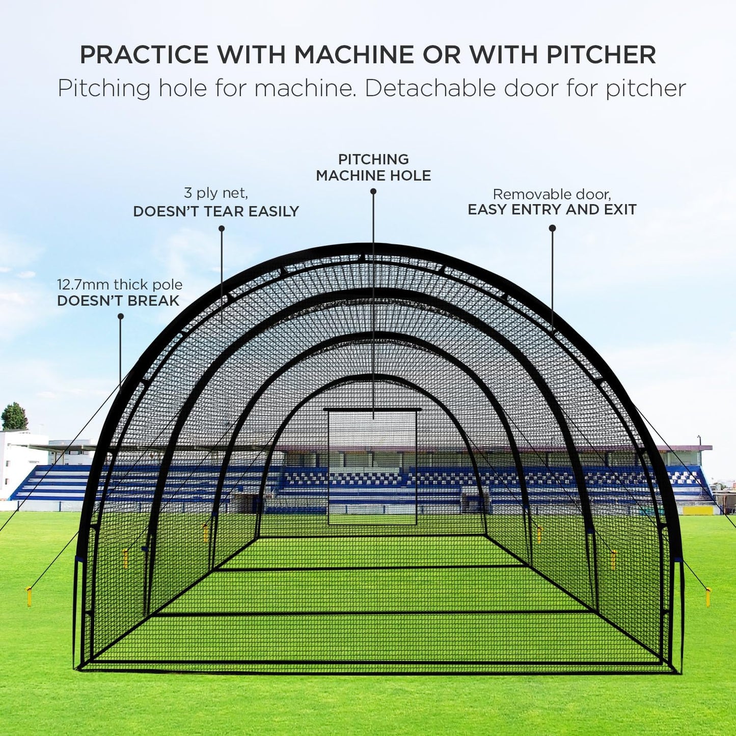 Baseball Batting Cage Net Batting Cages for Backyard Portable Baseball and Softball Batting Cages