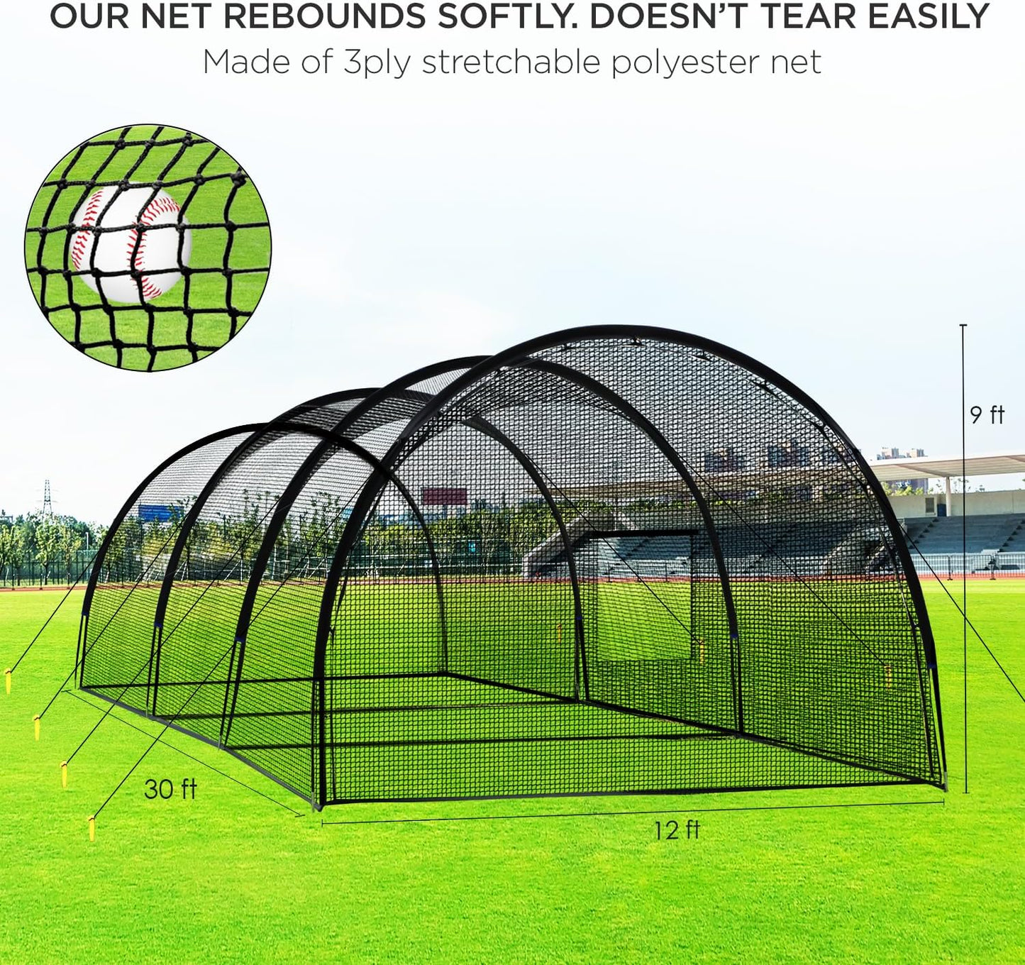 Baseball Batting Cage Net Batting Cages for Backyard Portable Baseball and Softball Batting Cages
