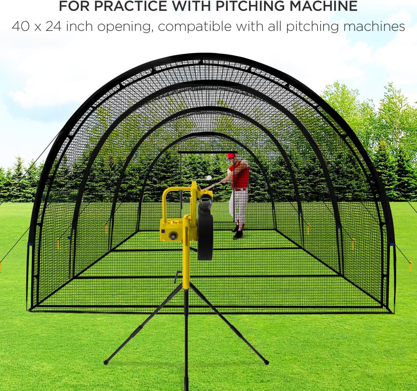 Baseball Batting Cage Net Batting Cages for Backyard Portable Baseball and Softball Batting Cages