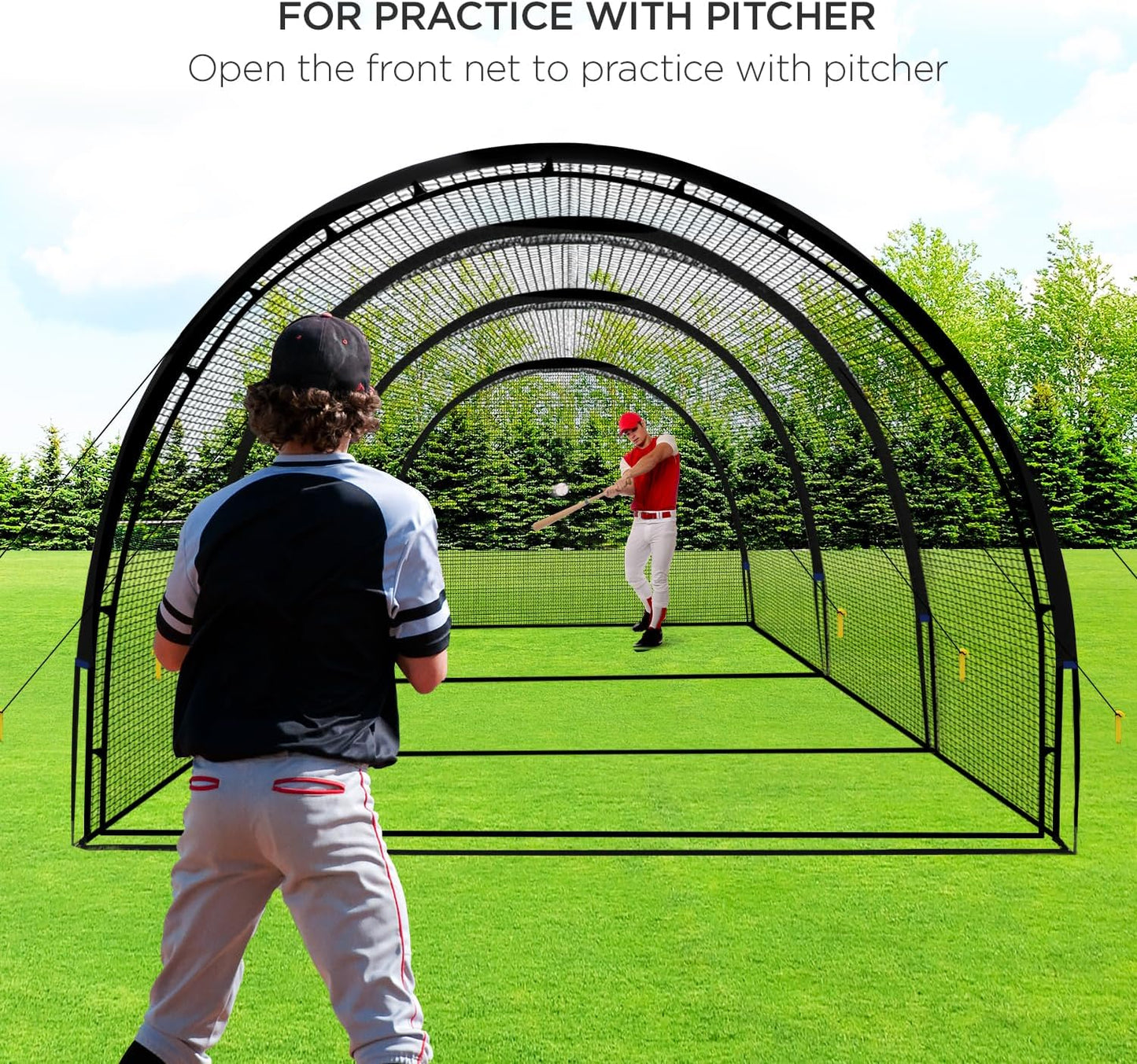Baseball Batting Cage Net Batting Cages for Backyard Portable Baseball and Softball Batting Cages