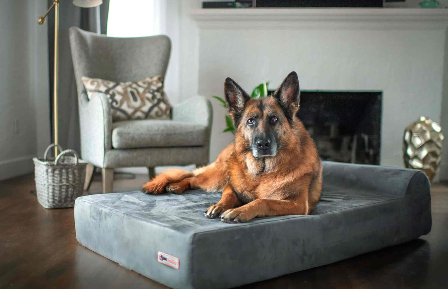 Big Barker Elevated Dog Bed w/Headrest - 7” for Large Dogs w/Washable Microsuede Cover