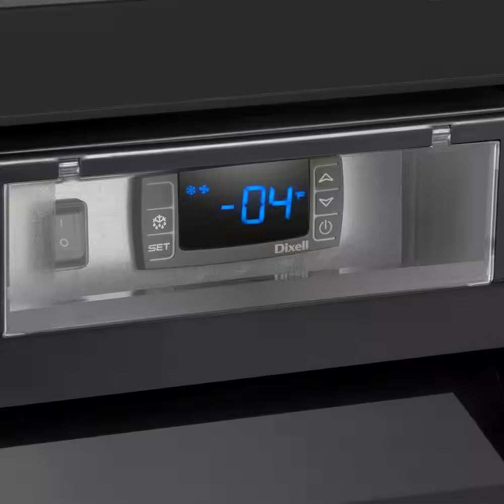 V-Series 54 in. 48 cu. ft. Freezer Manual Defrost Upright Freezer in Black Double Glass Door Ice Merchandiser