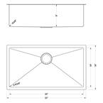 Modern Brushed Nickel 18-Gauge Stainless Steel 32 in. Single Bowl Undermount