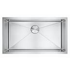 Modern Brushed Nickel 18-Gauge Stainless Steel 32 in. Single Bowl Undermount