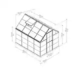 CANOPIA by PALRAM Harmony 6 ft. x 8 ft. Polycarbonate Greenhouse in Silver