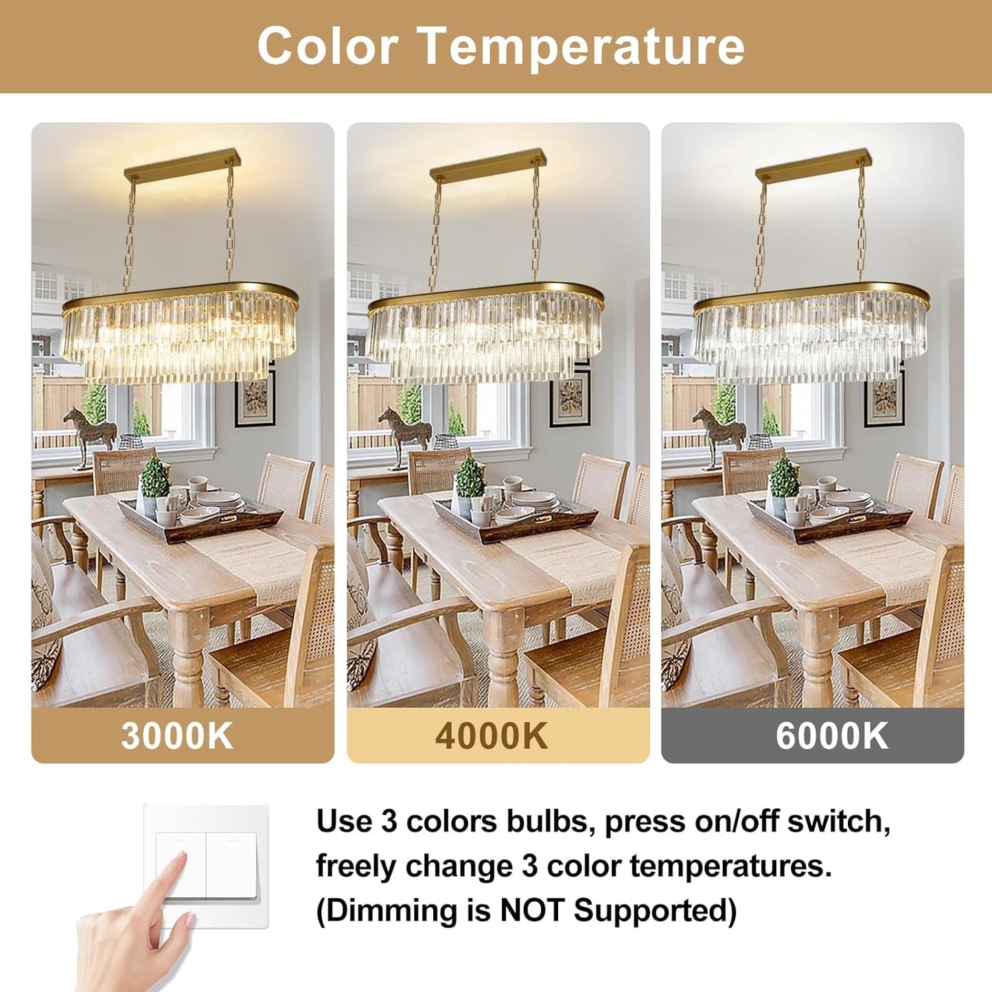 Inch Large Gold Crystal Chandelier, 8-Light Linear Modern Crystal Chandelier