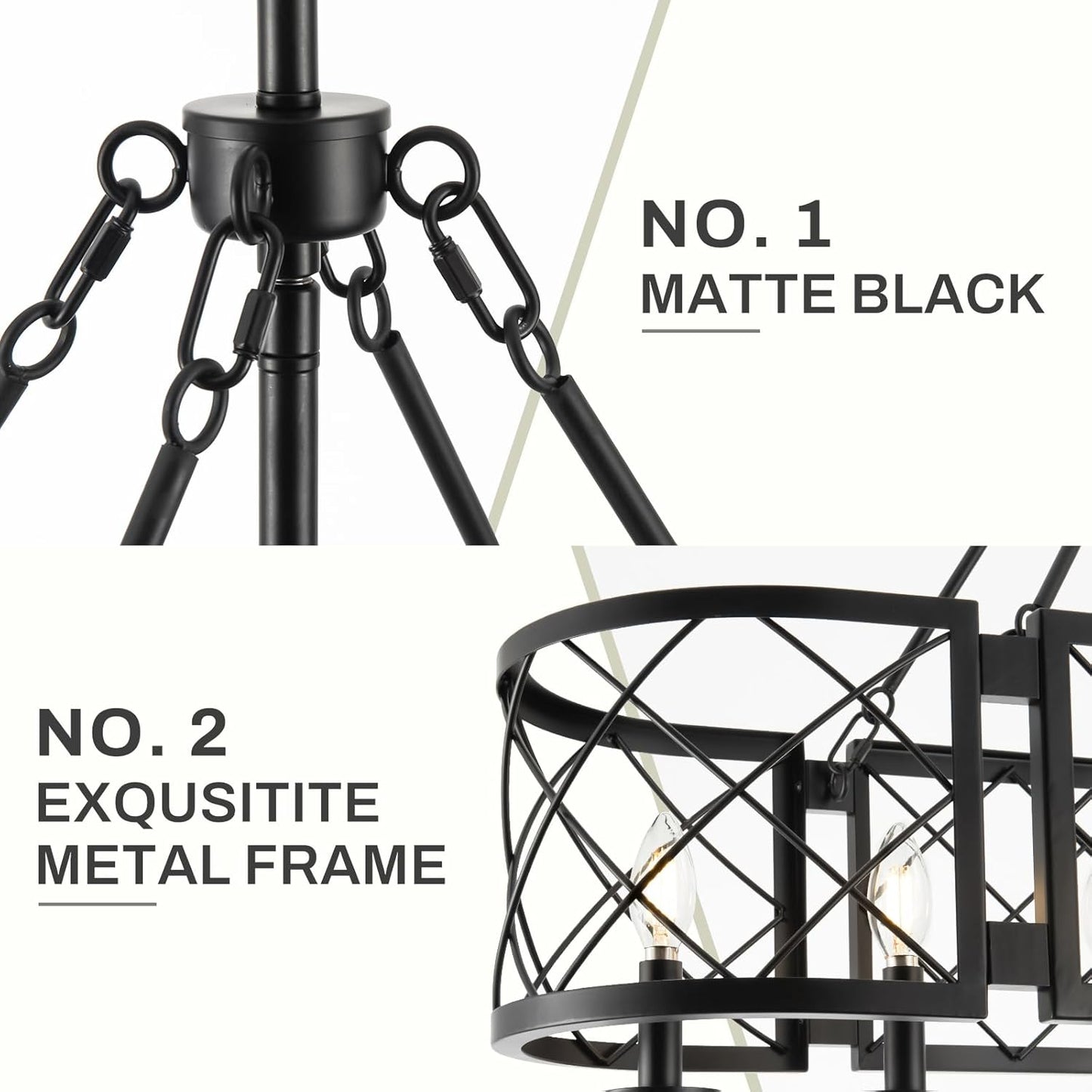 35" Farmhouse Pendant Light Fixtures for Dining Room Linear Black Kitchen Island Lighting Modern Rustic Chandelier for Living Room Foyer