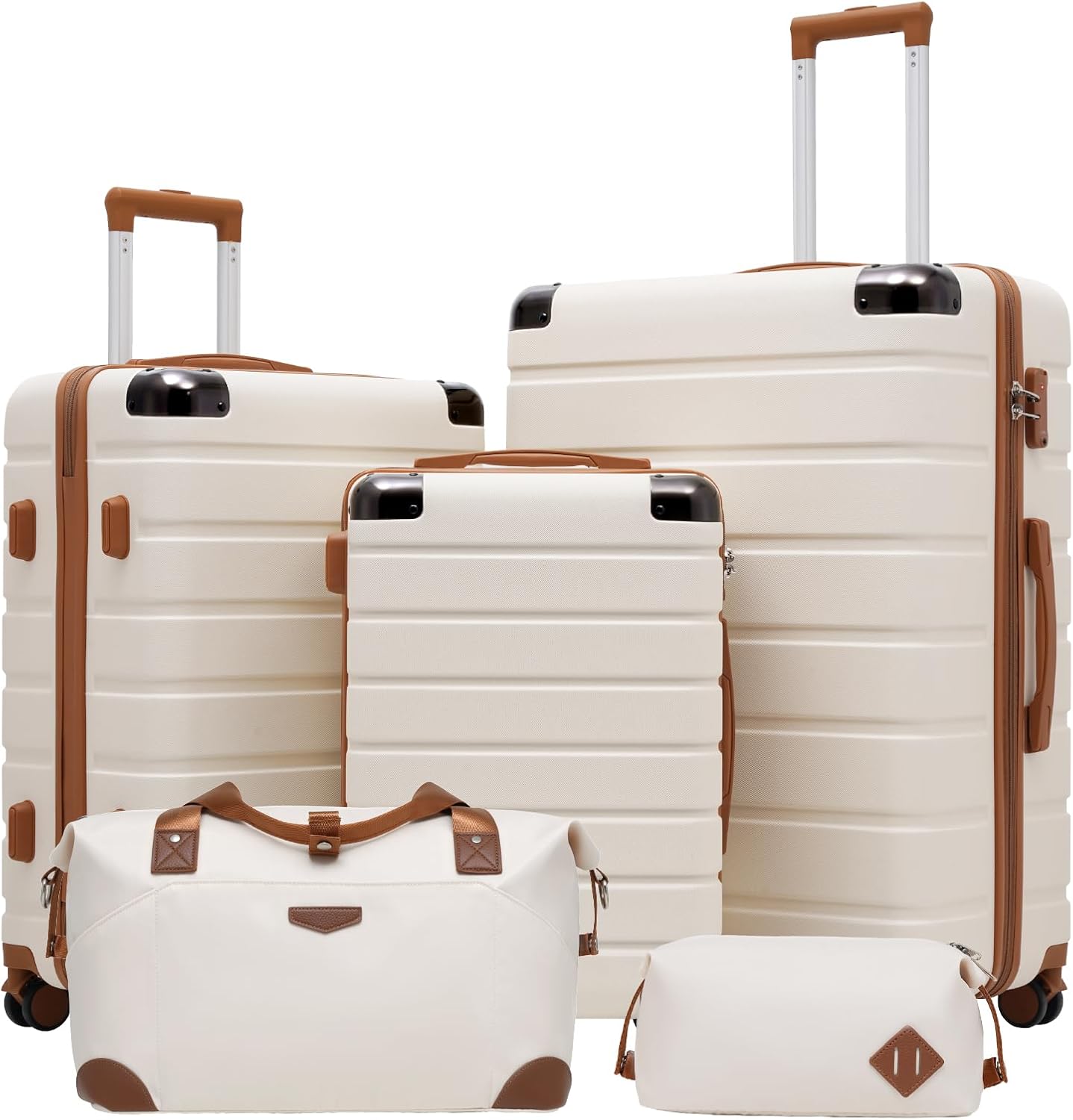 Coolife Luggage Set Suitcase 3 Piece Luggage Set Carry On Travel Luggage TSA Lock Spinner Wheels Aluminum Corner Protectors Hard Shell Lightweight Luggage Set