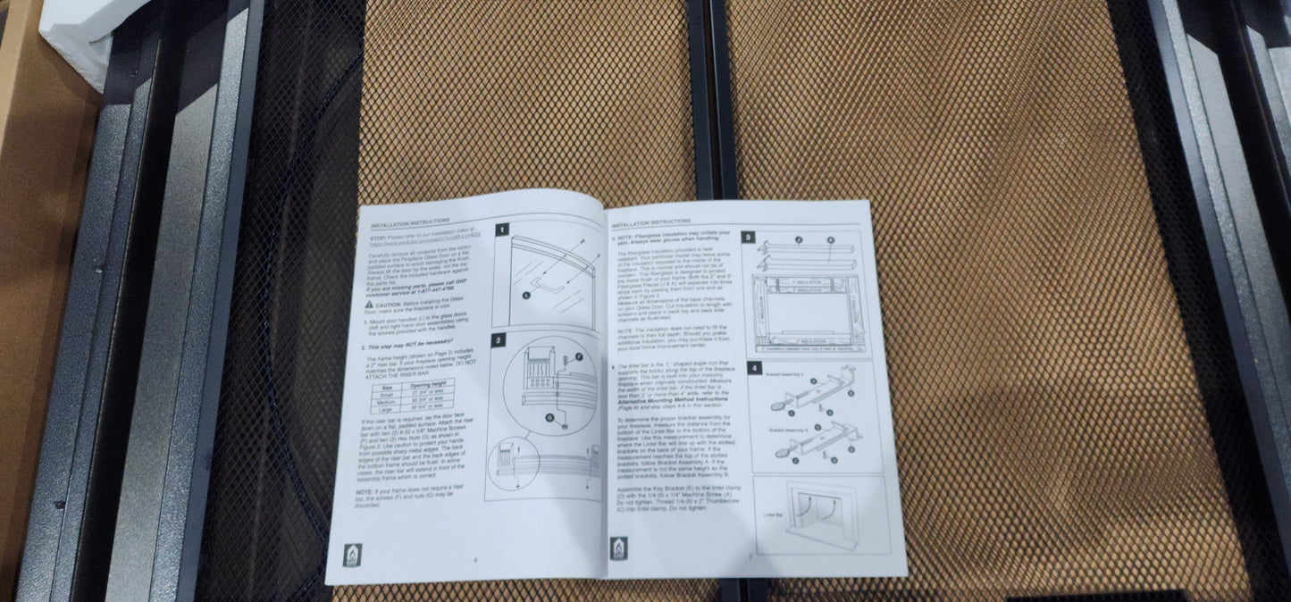 Pleasant Hearth Amherst Fireplace Glass Door