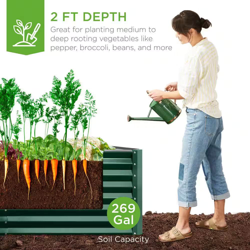 Dark Green Outdoor Garden Bed Planter