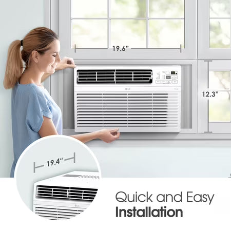 LG 8,000 BTU Window AC 350 Sq Ft, White